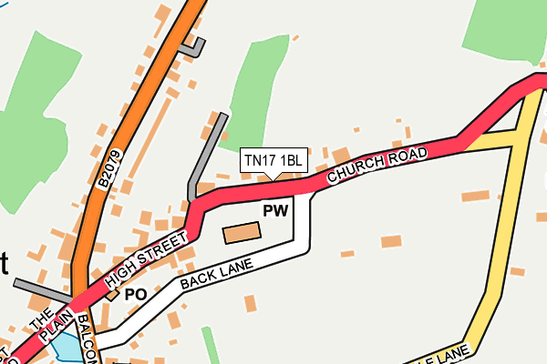 TN17 1BL map - OS OpenMap – Local (Ordnance Survey)