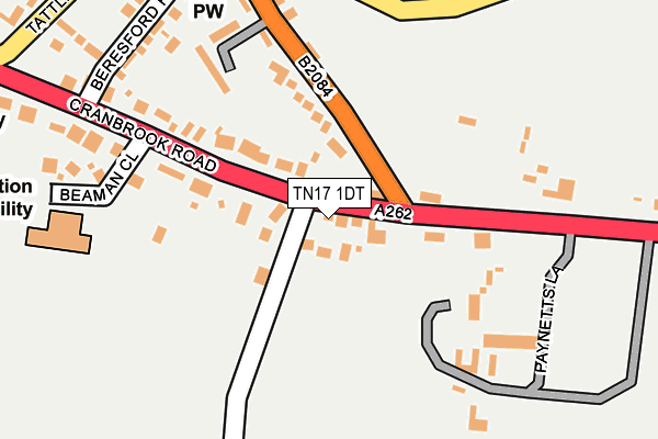 TN17 1DT map - OS OpenMap – Local (Ordnance Survey)