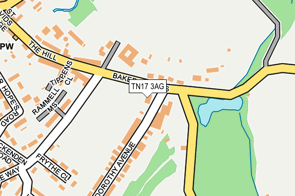 TN17 3AG map - OS OpenMap – Local (Ordnance Survey)