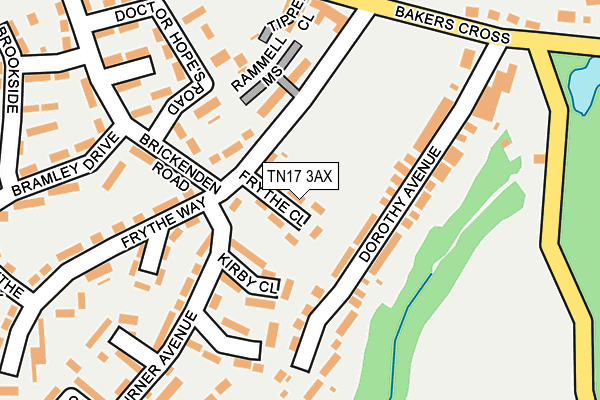 TN17 3AX map - OS OpenMap – Local (Ordnance Survey)