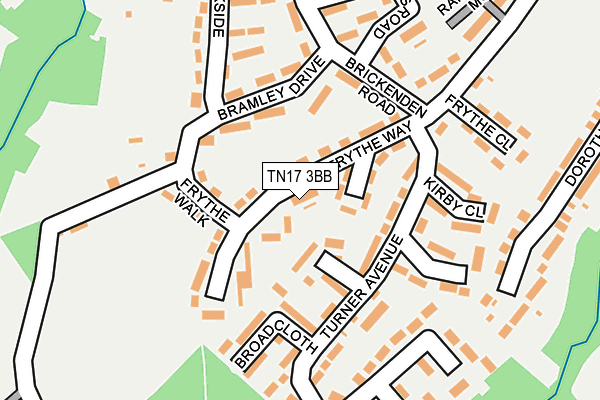 TN17 3BB map - OS OpenMap – Local (Ordnance Survey)