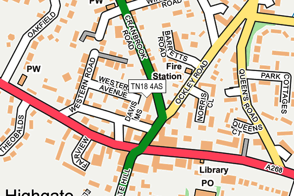 TN18 4AS map - OS OpenMap – Local (Ordnance Survey)