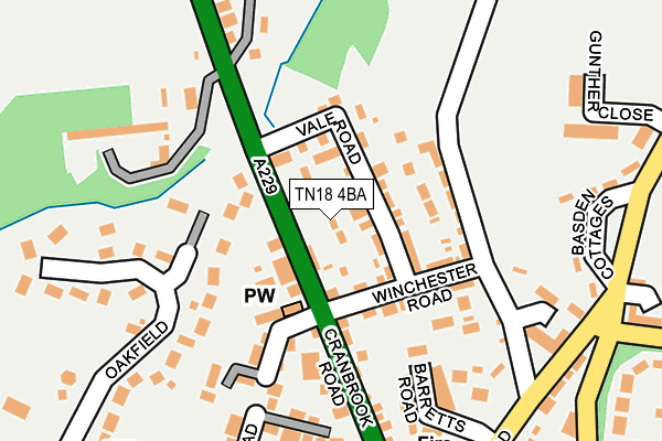 TN18 4BA map - OS OpenMap – Local (Ordnance Survey)