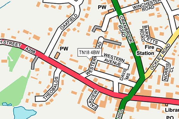 TN18 4BW map - OS OpenMap – Local (Ordnance Survey)