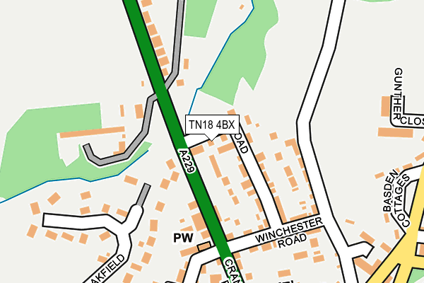 TN18 4BX map - OS OpenMap – Local (Ordnance Survey)