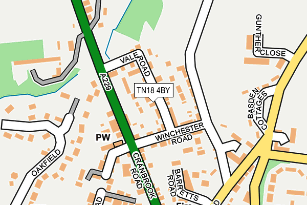 TN18 4BY map - OS OpenMap – Local (Ordnance Survey)