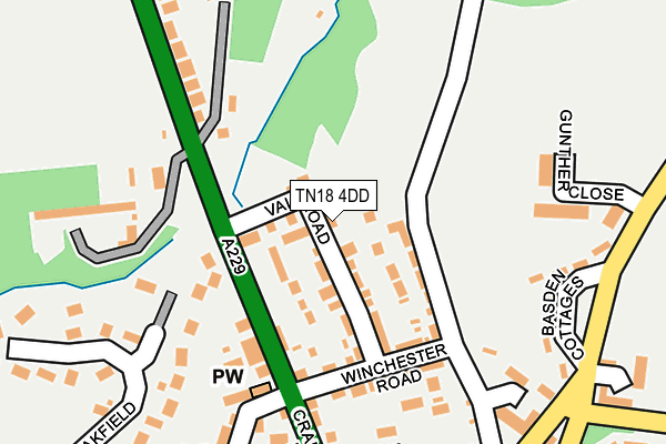 TN18 4DD map - OS OpenMap – Local (Ordnance Survey)