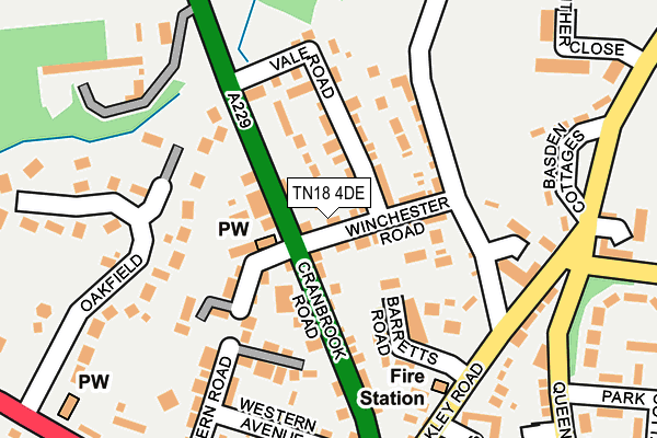 TN18 4DE map - OS OpenMap – Local (Ordnance Survey)