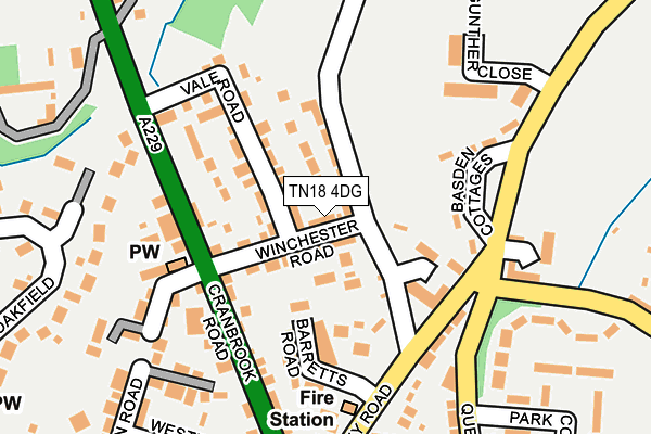 TN18 4DG map - OS OpenMap – Local (Ordnance Survey)