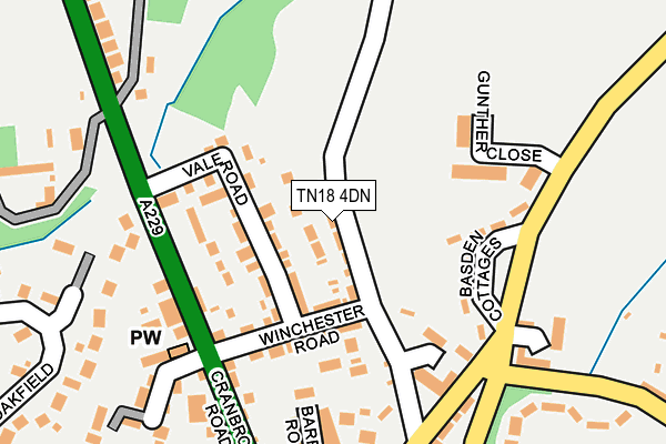 TN18 4DN map - OS OpenMap – Local (Ordnance Survey)