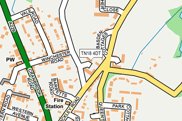 TN18 4DT map - OS OpenMap – Local (Ordnance Survey)