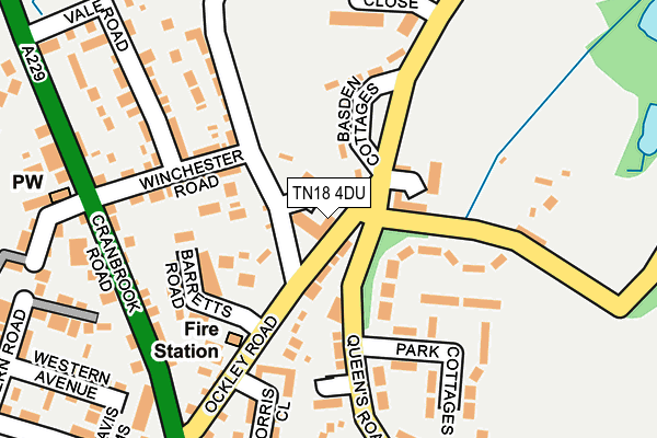 TN18 4DU map - OS OpenMap – Local (Ordnance Survey)