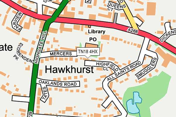TN18 4HX map - OS OpenMap – Local (Ordnance Survey)