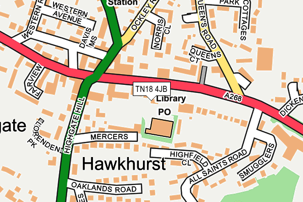 TN18 4JB map - OS OpenMap – Local (Ordnance Survey)