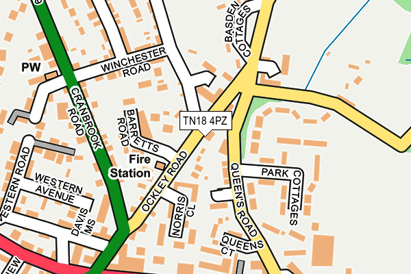 TN18 4PZ map - OS OpenMap – Local (Ordnance Survey)