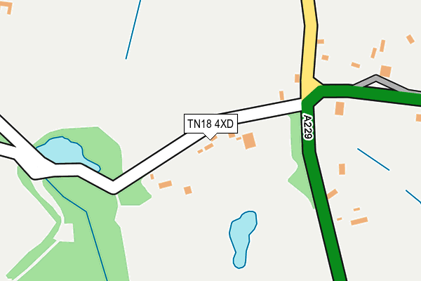 TN18 4XD map - OS OpenMap – Local (Ordnance Survey)