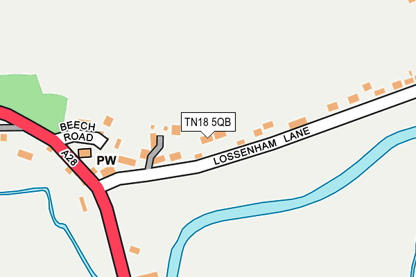 TN18 5QB map - OS OpenMap – Local (Ordnance Survey)