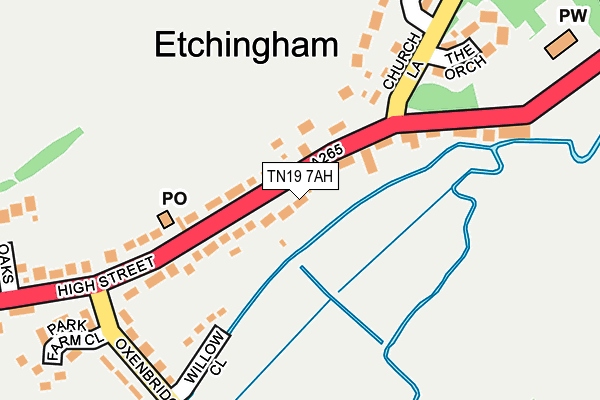 TN19 7AH map - OS OpenMap – Local (Ordnance Survey)