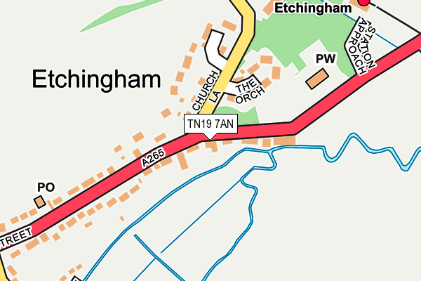 TN19 7AN map - OS OpenMap – Local (Ordnance Survey)