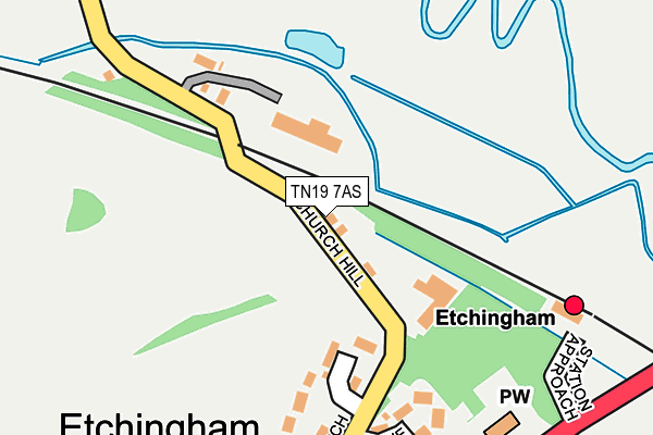 TN19 7AS map - OS OpenMap – Local (Ordnance Survey)