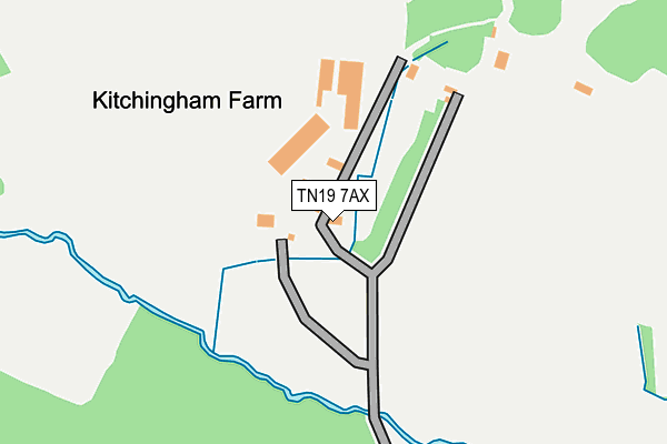 TN19 7AX map - OS OpenMap – Local (Ordnance Survey)