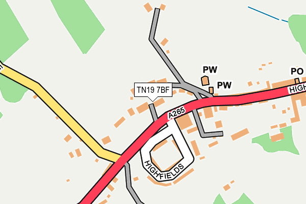 TN19 7BF map - OS OpenMap – Local (Ordnance Survey)