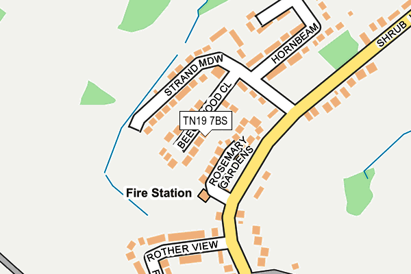 TN19 7BS map - OS OpenMap – Local (Ordnance Survey)