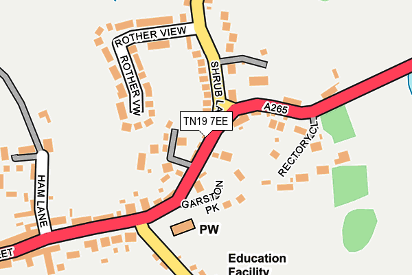 TN19 7EE map - OS OpenMap – Local (Ordnance Survey)