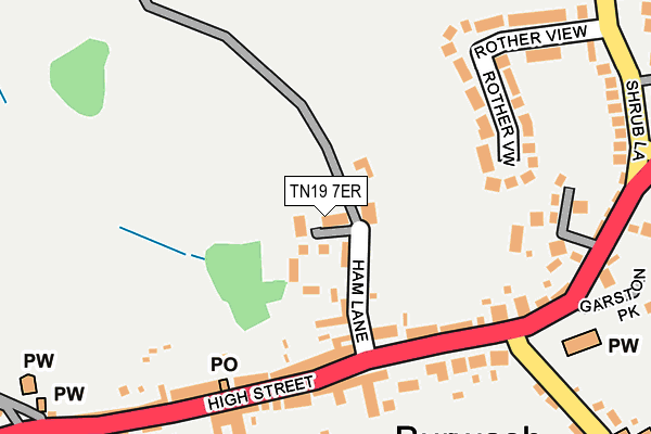TN19 7ER map - OS OpenMap – Local (Ordnance Survey)