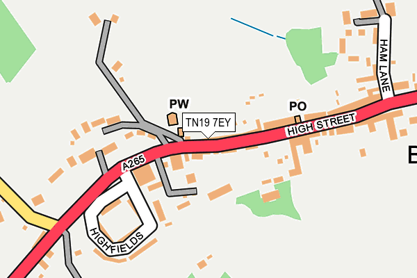 TN19 7EY map - OS OpenMap – Local (Ordnance Survey)