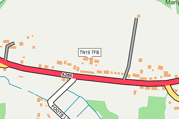 TN19 7FB map - OS OpenMap – Local (Ordnance Survey)