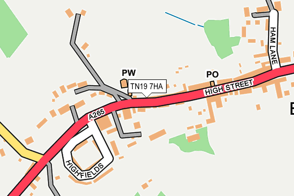 TN19 7HA map - OS OpenMap – Local (Ordnance Survey)