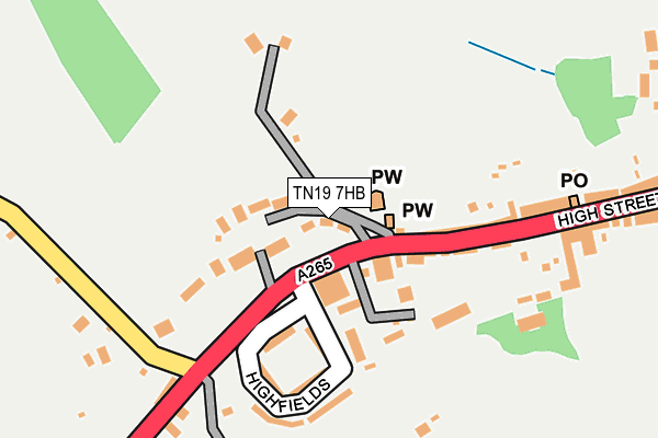 TN19 7HB map - OS OpenMap – Local (Ordnance Survey)