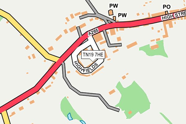 TN19 7HE map - OS OpenMap – Local (Ordnance Survey)