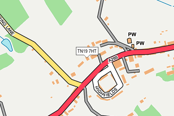 TN19 7HT map - OS OpenMap – Local (Ordnance Survey)