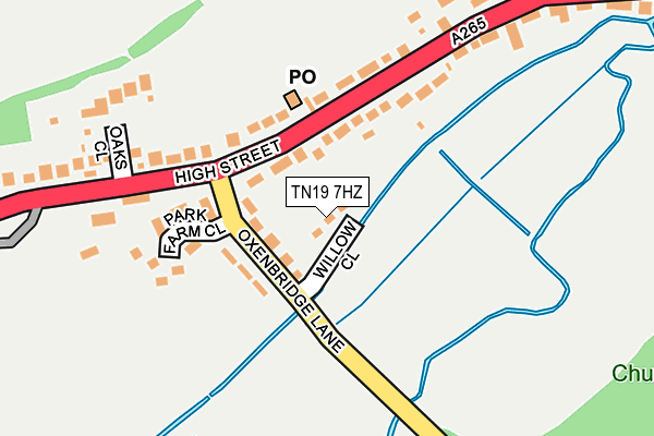 TN19 7HZ map - OS OpenMap – Local (Ordnance Survey)