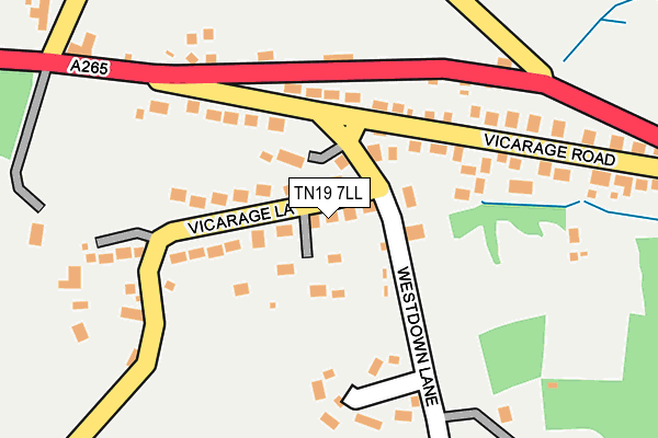 TN19 7LL map - OS OpenMap – Local (Ordnance Survey)