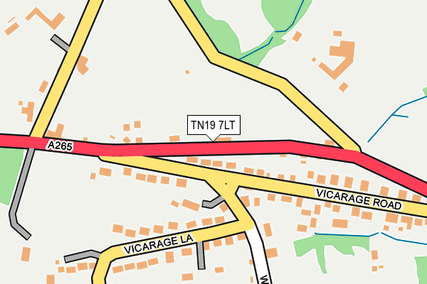 TN19 7LT map - OS OpenMap – Local (Ordnance Survey)