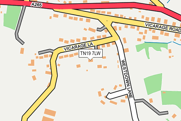 TN19 7LW map - OS OpenMap – Local (Ordnance Survey)