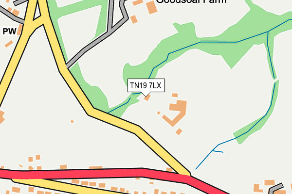 TN19 7LX map - OS OpenMap – Local (Ordnance Survey)