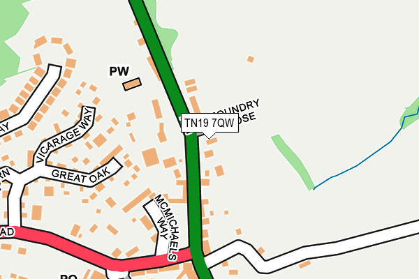 TN19 7QW map - OS OpenMap – Local (Ordnance Survey)