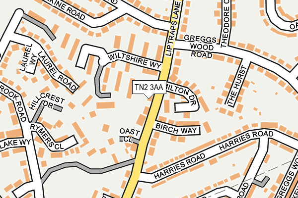 TN2 3AA map - OS OpenMap – Local (Ordnance Survey)