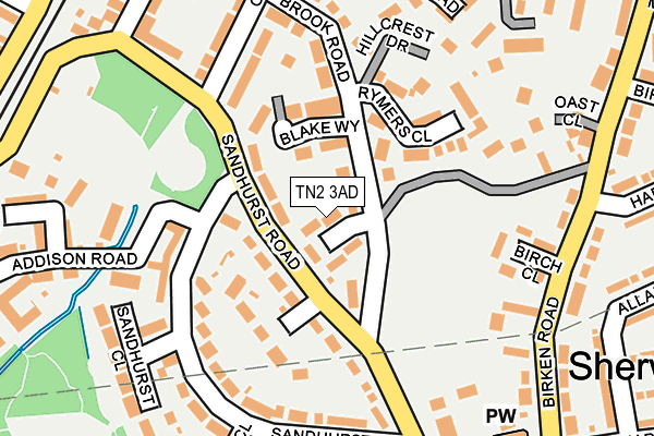 TN2 3AD map - OS OpenMap – Local (Ordnance Survey)