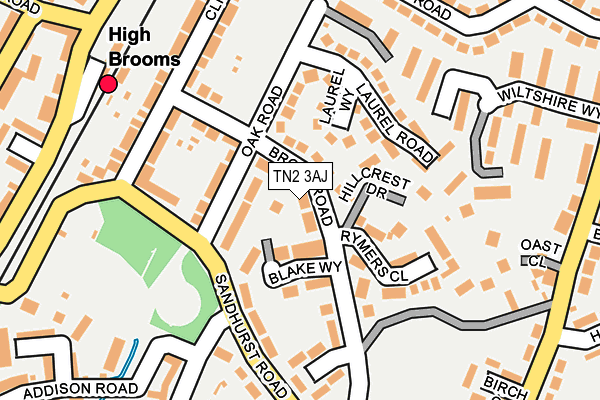 TN2 3AJ map - OS OpenMap – Local (Ordnance Survey)