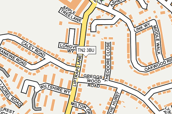 TN2 3BU map - OS OpenMap – Local (Ordnance Survey)