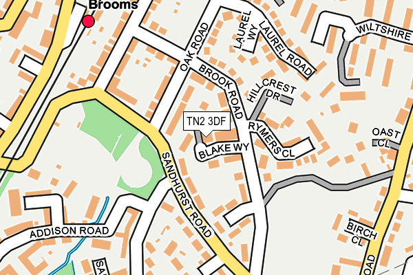 TN2 3DF map - OS OpenMap – Local (Ordnance Survey)