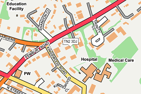 TN2 3DJ map - OS OpenMap – Local (Ordnance Survey)