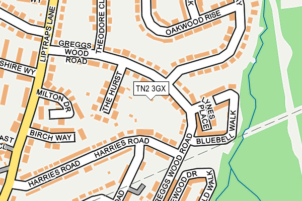 TN2 3GX map - OS OpenMap – Local (Ordnance Survey)