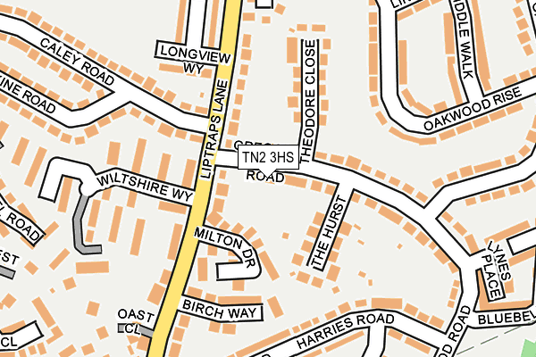 TN2 3HS map - OS OpenMap – Local (Ordnance Survey)