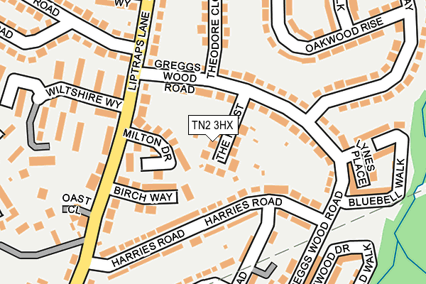 TN2 3HX map - OS OpenMap – Local (Ordnance Survey)